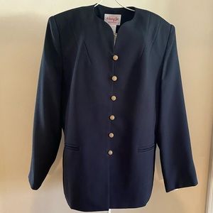 HEURY LEE WOMENS BLACK POLYESTER BUTTON DOWN BLAZER SIZE 10P